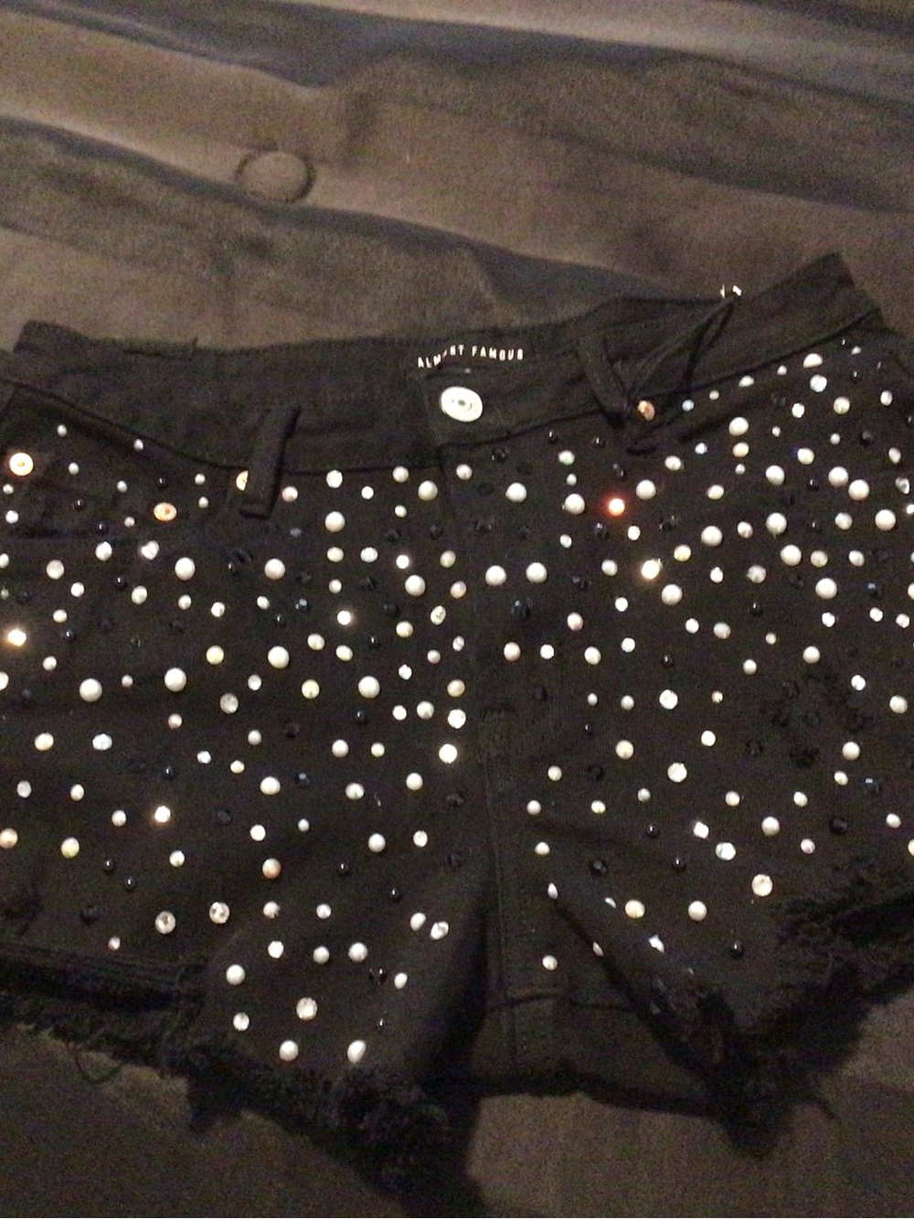 Almost Famous Black Studded Denim Cutoff Shorts